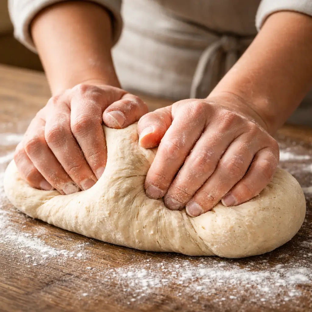 Kneading dough for salt bread