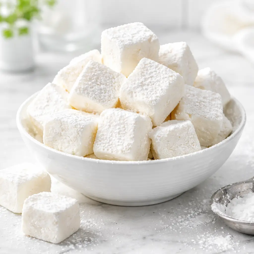 Fluffy marshmallow recipe without gelatin cubes in bowl