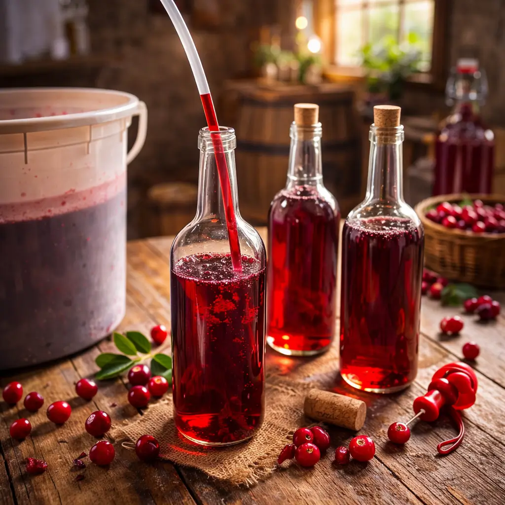 Bottling homemade cranberry wine