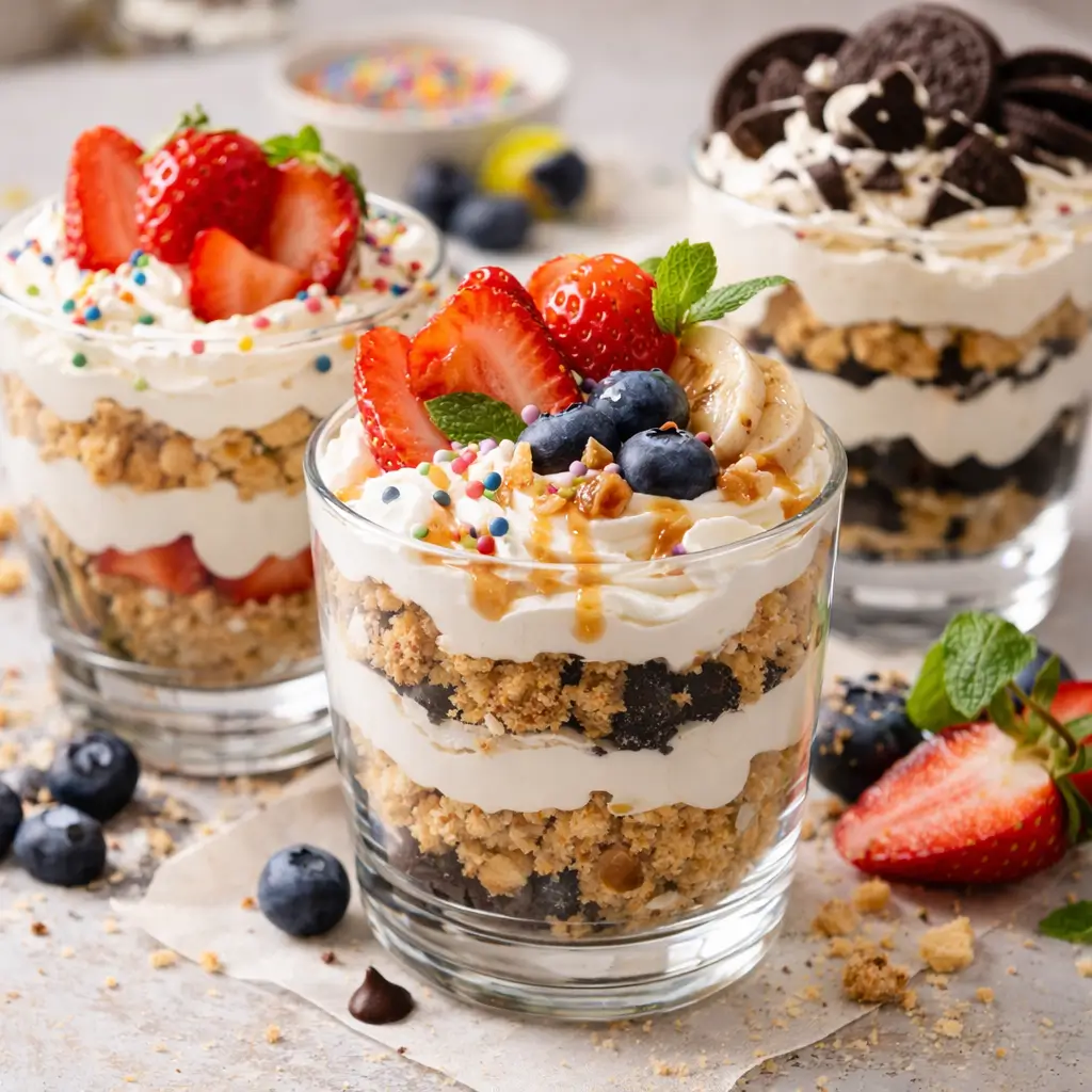 Dessert cups using cookie mix