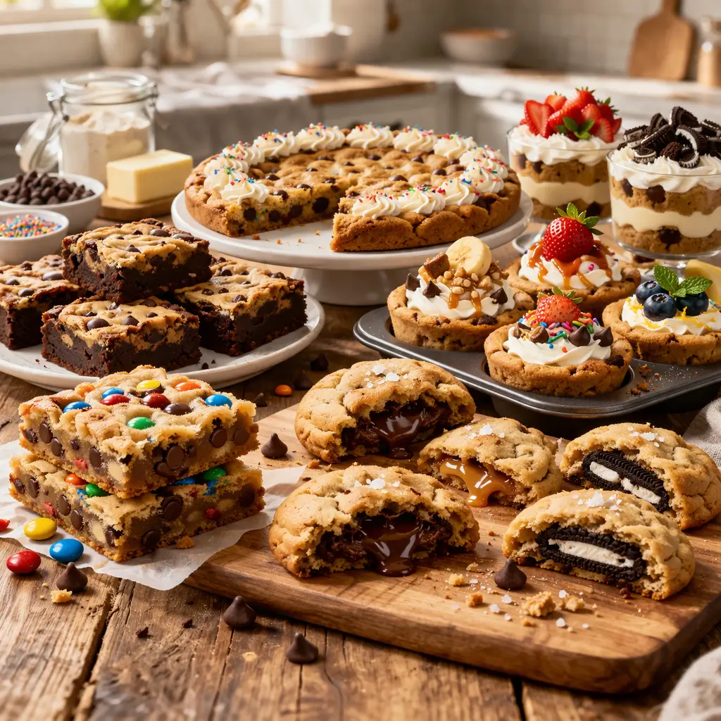 Desserts made using soft baked cookie mix