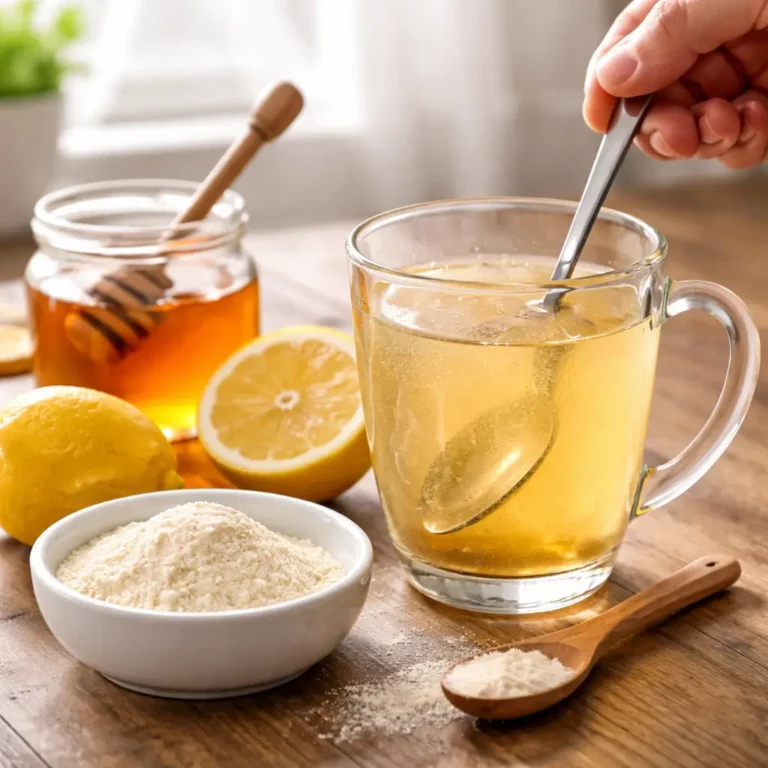gelatin trick ingredients gelatin powder honey lemon warm drink