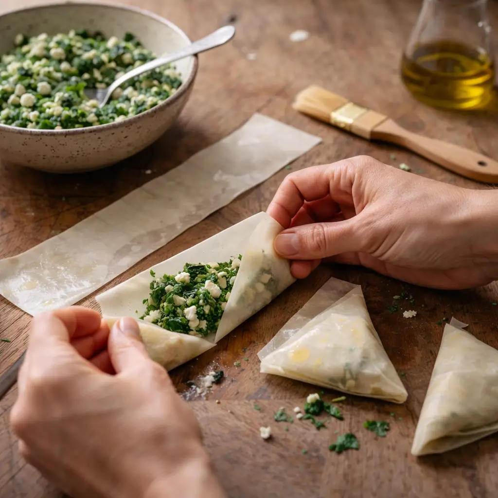 mediterranean spinach and feta crisps